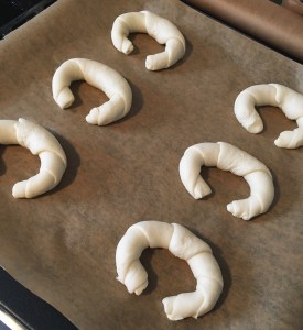 Milchkipferl auf Backblech